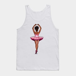 African American ballerina in pink tutu - #012 brown skin ballerina Tank Top